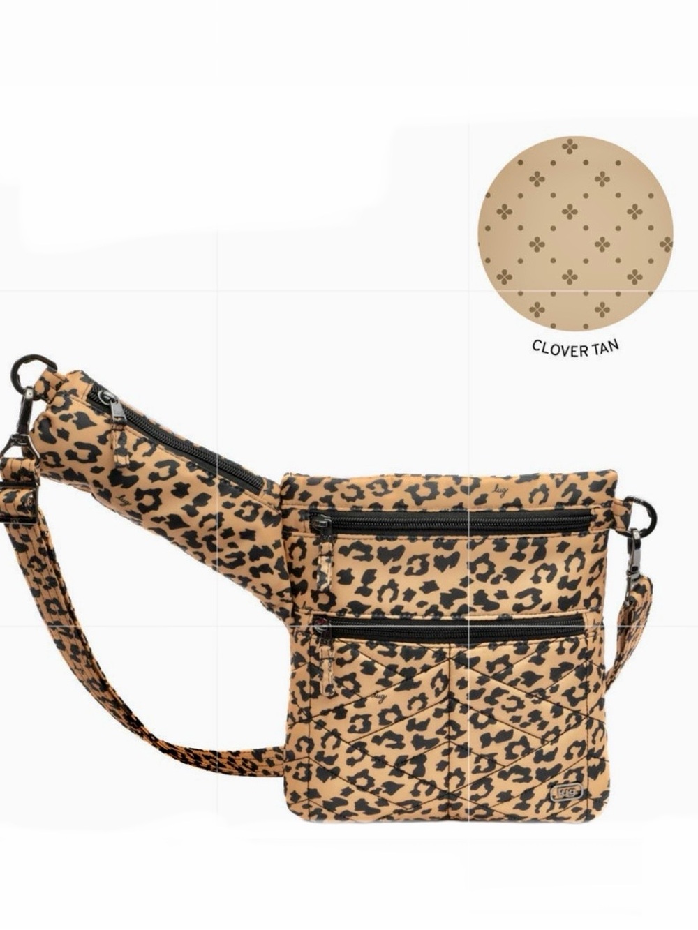 Lug Legacy Collection Skipper Crossbody Bag. Spotted Leopard